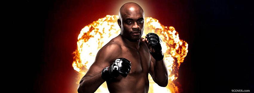 Photo anderson silva flames Facebook Cover for Free