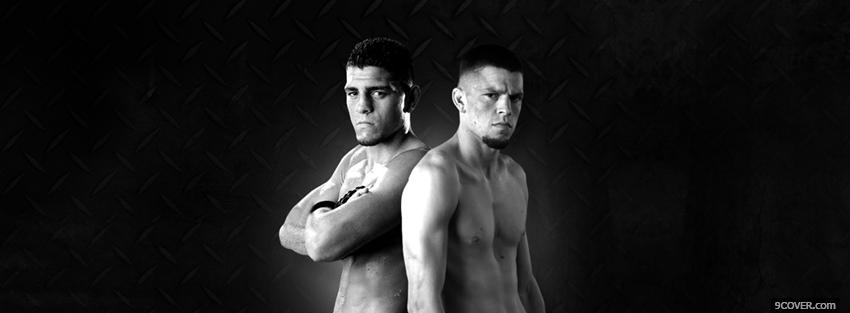 Photo black and white fighters ufc Facebook Cover for Free