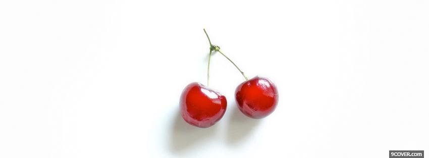 Photo attached red cherries Facebook Cover for Free