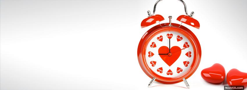Photo love clock and small hearts Facebook Cover for Free