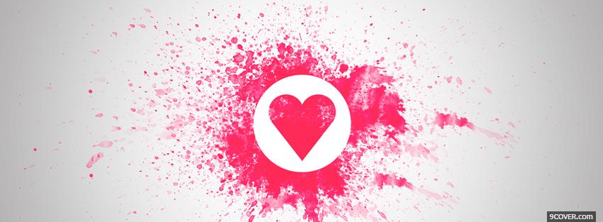 Photo love painted pink heart Facebook Cover for Free