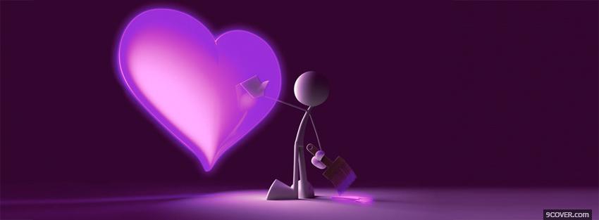 Photo painting purple heart Facebook Cover for Free