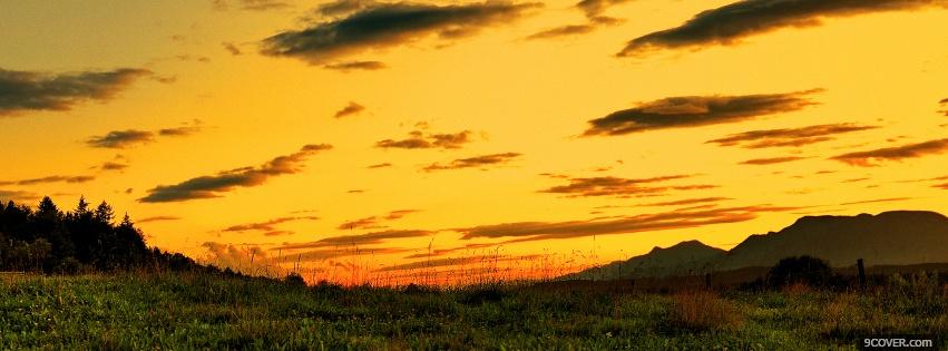 Photo nature sunset in the valley Facebook Cover for Free