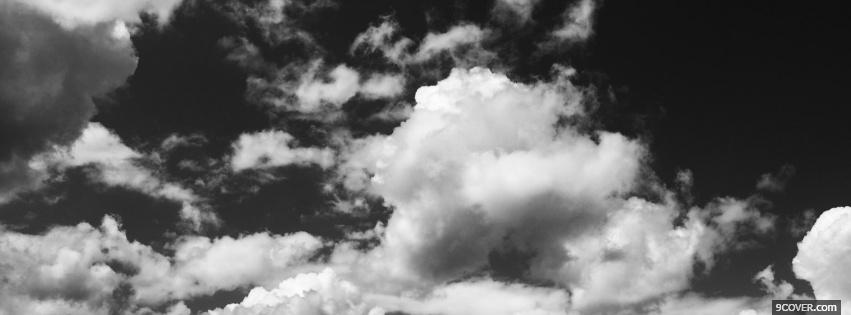 Photo black and white clouds Facebook Cover for Free