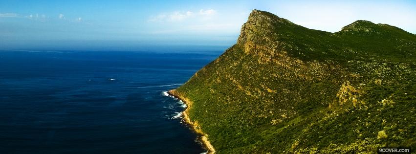 Photo nature amazing view of cliff and ocean Facebook Cover for Free
