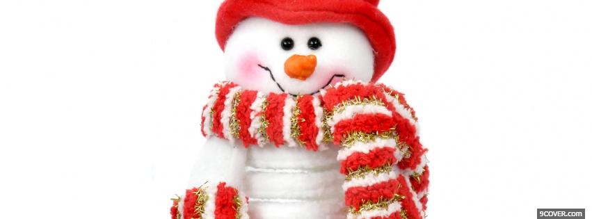Photo snowman with scarf Facebook Cover for Free