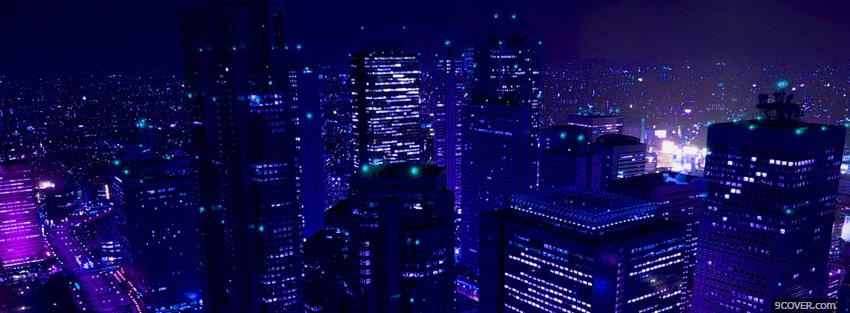 city beautiful night lights Photo Facebook Cover
