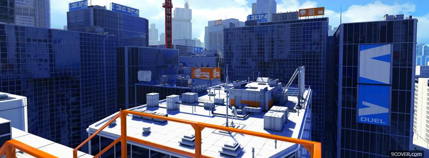 Photo city mirrors edge shot Facebook Cover for Free