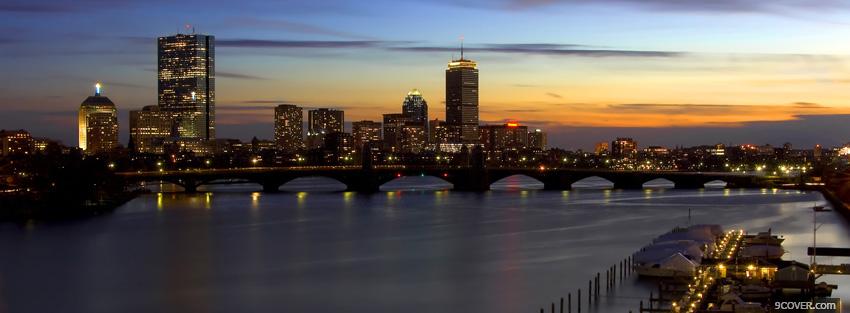 Photo city charles river sunset Facebook Cover for Free