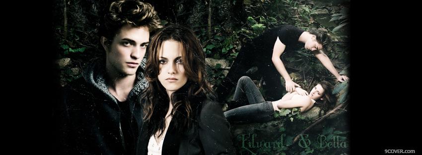 Photo edward and bella in the forest twilight Facebook Cover for Free