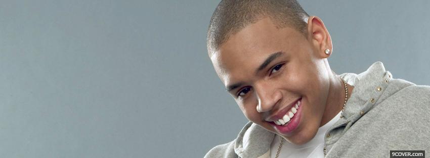 Photo chris brown smiling Facebook Cover for Free