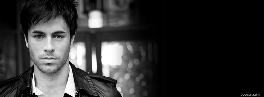 Photo enrique iglesias black and white Facebook Cover for Free