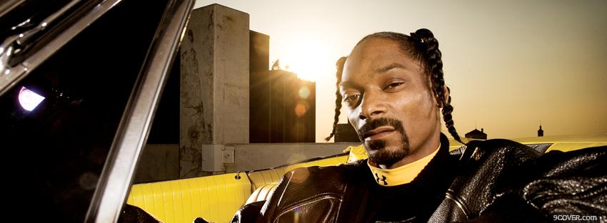 Photo rapper snoop dogg in car Facebook Cover for Free