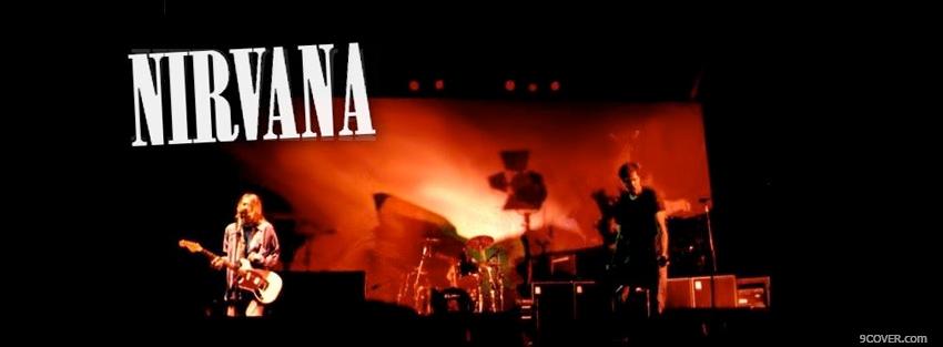 Photo nirvana on stage playing music Facebook Cover for Free