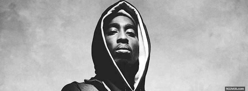 Photo tupac shakur black and white Facebook Cover for Free