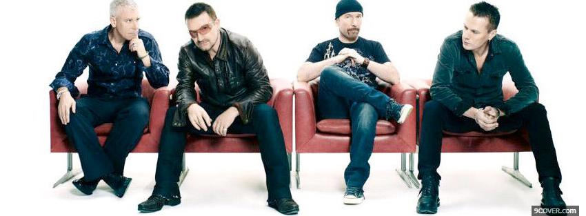 Photo u 2 groupe sitting music Facebook Cover for Free