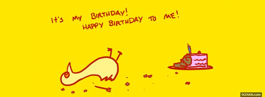 Photo funny little chick with cake Facebook Cover for Free