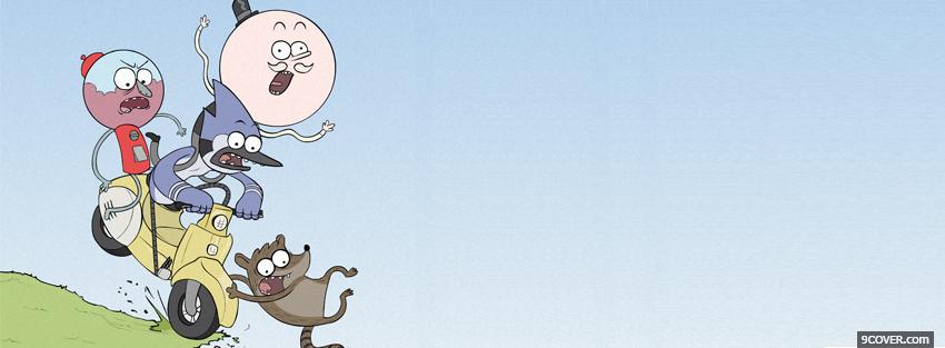 Photo cartoons scared the regular show Facebook Cover for Free