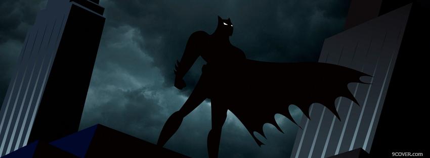 Photo cartoons batman in the night Facebook Cover for Free