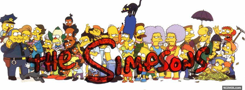 Photo the whole cast of the simpsons Facebook Cover for Free