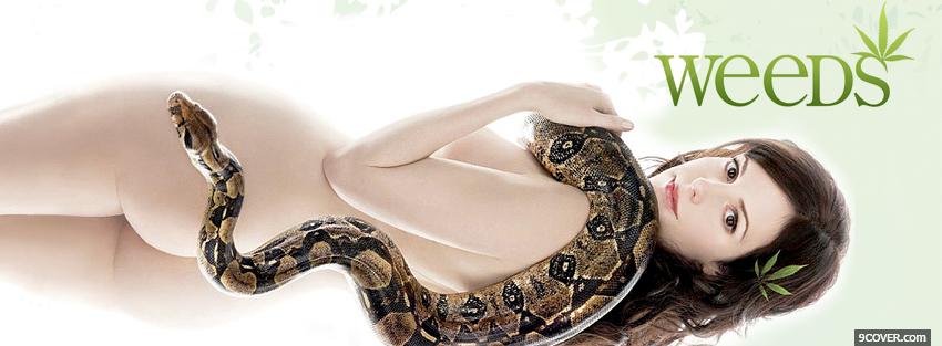 Photo woman with snake weeds Facebook Cover for Free