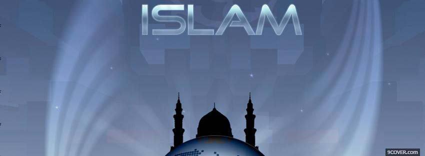 Photo islam temple at night Facebook Cover for Free