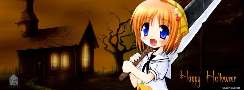 Photo happy halloween manga Facebook Cover for Free