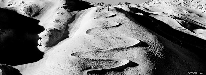 Photo alps black and white Facebook Cover for Free