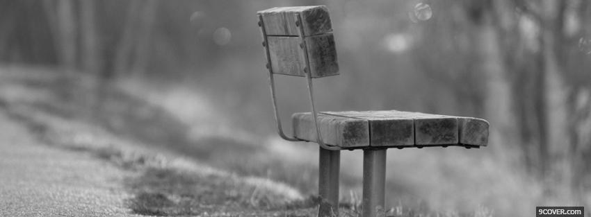 Photo simple bench black and white Facebook Cover for Free