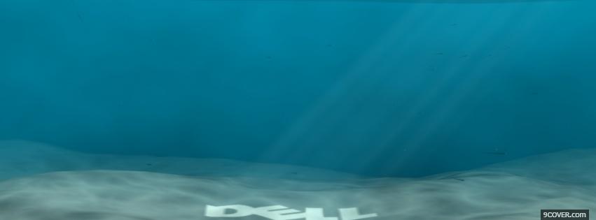 Photo technology dell sign on the sand Facebook Cover for Free