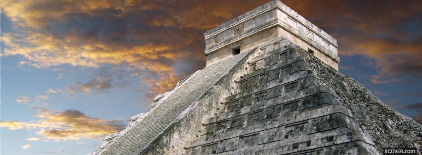 Photo chichen itza and sky Facebook Cover for Free