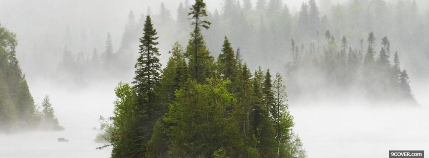 Photo fog and forest nature Facebook Cover for Free