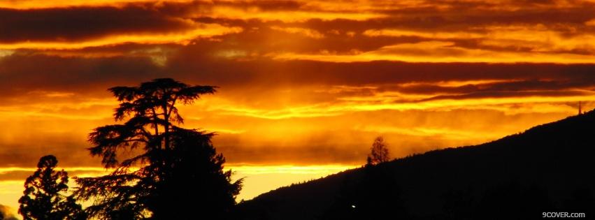 Photo fiery sky nature Facebook Cover for Free