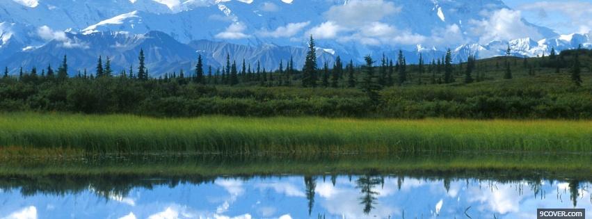 Photo mountains and simple forest Facebook Cover for Free