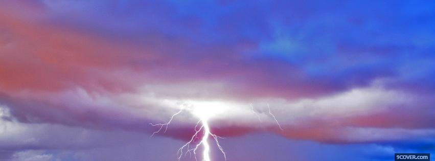 Photo lightning sky nature Facebook Cover for Free