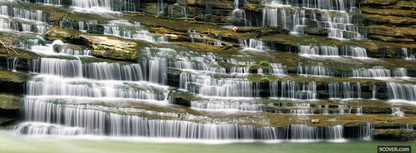 Photo little waterfalls nature Facebook Cover for Free