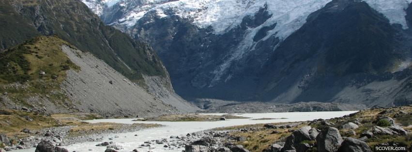 Photo big mountains river nature Facebook Cover for Free