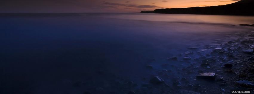 Photo ocean almost night nature Facebook Cover for Free