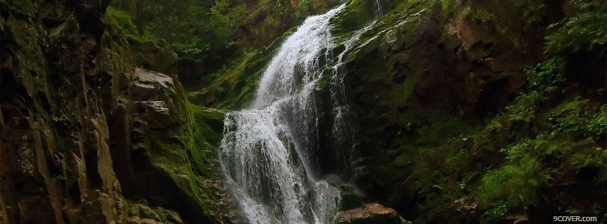 Photo nice waterfall nature Facebook Cover for Free