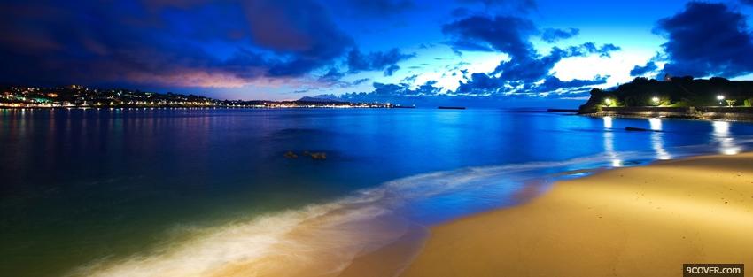 Photo beach and sunset nature Facebook Cover for Free