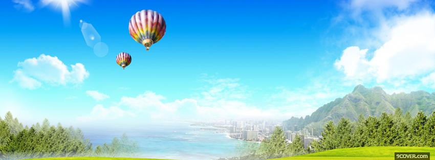 Photo hot air balloon nature Facebook Cover for Free