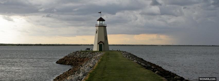 Photo lighthouse sea nature Facebook Cover for Free
