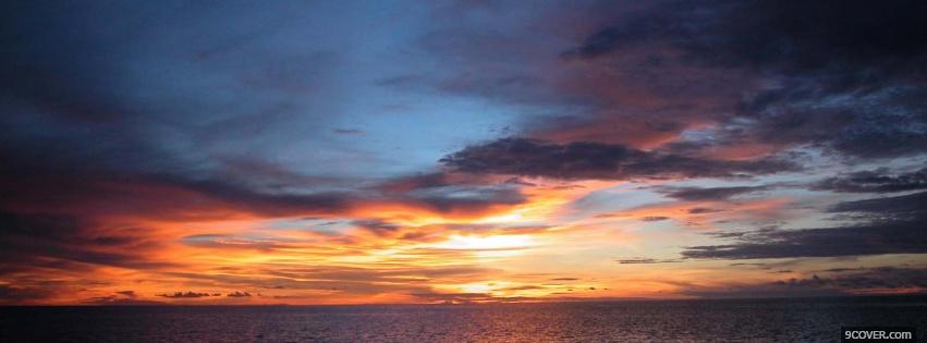 Photo colorful evening sky nature Facebook Cover for Free