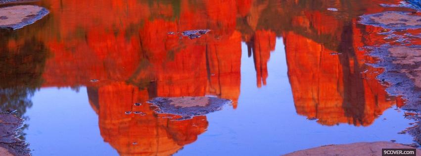 Photo mountain reflections nature Facebook Cover for Free