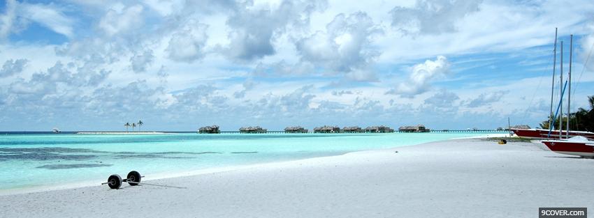 Photo bright day beach nature Facebook Cover for Free