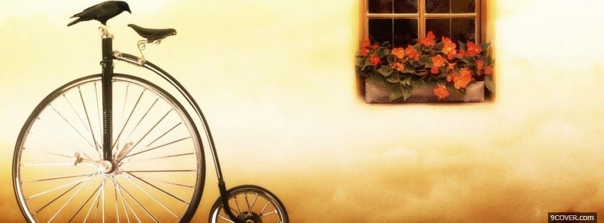 Photo bicycle window nature Facebook Cover for Free