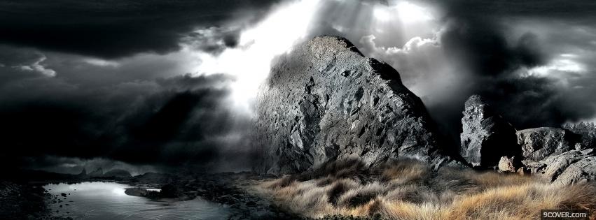 Photo deep light on rock nature Facebook Cover for Free