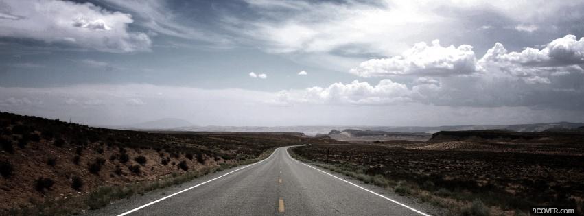 Photo deserted road nature Facebook Cover for Free