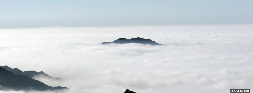 Photo fog in mountains nature Facebook Cover for Free