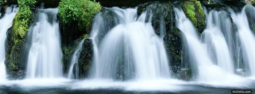 Photo immense waterfalls nature Facebook Cover for Free